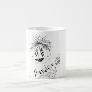 Face grincheuse - Lundi Mug