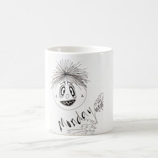 Face grincheuse - Lundi Mug (Centre)
