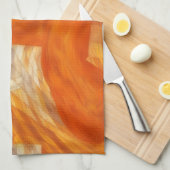 Face in Orange Artsy Abstract Kitchen Towel Theedoek (Quarter Fold)