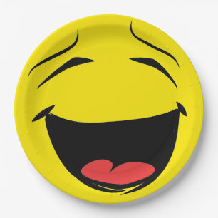 Face Laughing Emoticon Birthday Party Papieren Bordje