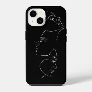Face Line Art minimalistisch esthetisch kunstwerk iPhone 14 Hoesje
