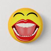 Face LOL Yellow Funny Custom Round Button (Voorkant)