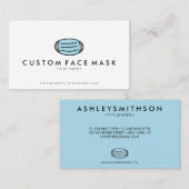 Face Mask Designer Blue Visitekaartje (Voorkant / Achterkant)