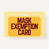 Face Mask Exemption Card ID Badge (Achterkant)