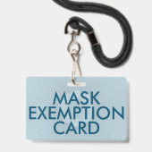 Face Mask Exemption Card ID Badge (Achterkant met koord)