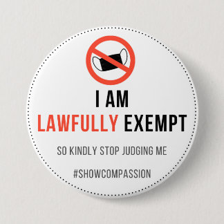 Face Mask Exept Badge Ronde Button 7,6 Cm