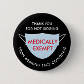 Face Mask Medically Exemption Ronde Button 5,7 Cm (Voorkant)
