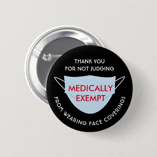 Face Mask Medically Exemption Ronde Button 5,7 Cm (Voorkant /achterkant)
