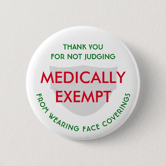 Face Mask White Medicinal Exemption Ronde Button 5,7 Cm (Voorkant)