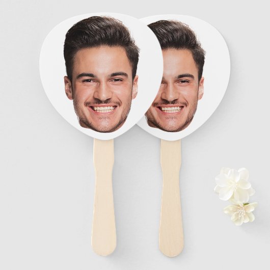 face-on-hand ventilator | Custom Bachelorette Part Handwaaier (Voorkant en achterkant)