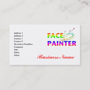 Face Painter Visitekaartje