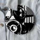 FACE PALM Retro Gas Mask Design 2 Button (In situ)