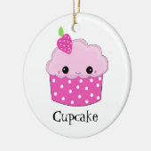 Face Pink Cupcake Keramisch Ornament (Links)