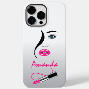 Face Pink Lipstick Kiss Mirror Cool Makeup Artist Case-Mate iPhone 14 Pro Max Hoesje