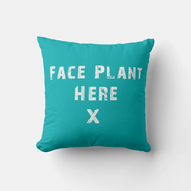 Face Plant Hier Pillow Kussen (Voorkant)