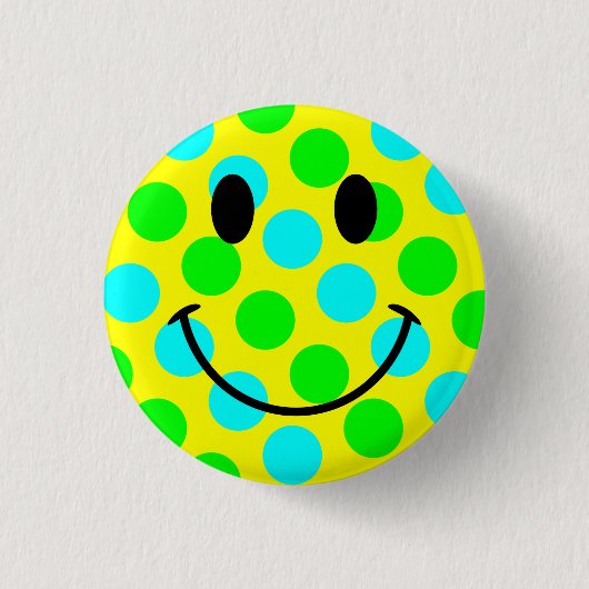 Face Polka Dots Ronde Button 3,2 Cm (Voorkant)