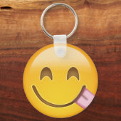 Face Savoring Delicious Food Emoji Sleutelhanger (Voorkant)
