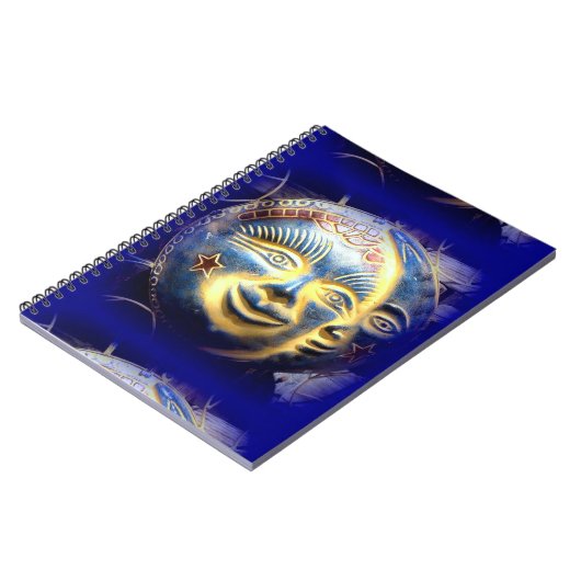 face soleil/ face lune carnet bleu foncé (Côté gauche)