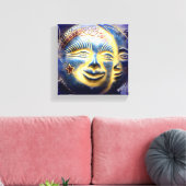 face soleil/ face lune toile enveloppée (Insitu(Salon))