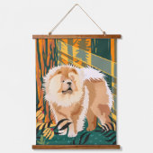 FACE THE SUN Chow hout toptapijt Hangend Wandkleed (Voorkant)