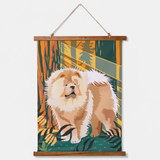 FACE THE SUN Chow hout toptapijt Hangend Wandkleed (Voorkant)