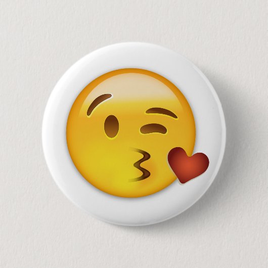 Face Throting a Kiss Emoji Ronde Button 5,7 Cm (Voorkant)