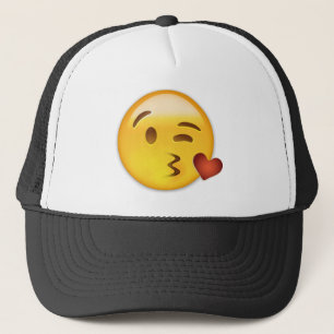 Face Throting a Kiss Emoji Trucker Pet