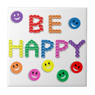 Face Wees blij Tegeltje