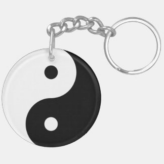 Face Yin Yang Symbols 2-zijdig Sleutelhanger
