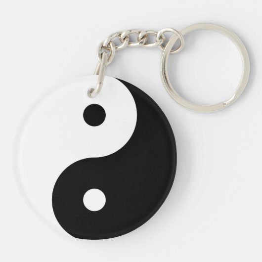 Face Yin Yang Symbols 2-zijdig Sleutelhanger (Achterkant)