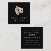 Face Yoga Instructor Floral Drawn Boho Elegant Vierkante Visitekaartje (Voorkant / Achterkant)