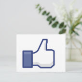 Facebook-achtige Button Briefkaart (Staand voorkant)