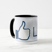 Facebook aiment la tasse de bouton (Devant gauche)