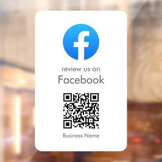 Facebook Beoordelingen | Zakelijke QR-code Minimaa Raamsticker (Vel 2)