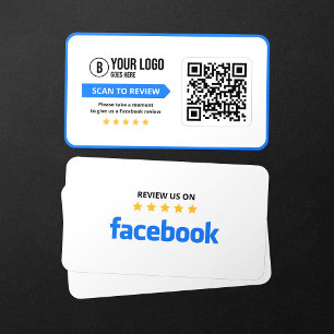 Facebook Business Review 5-sterren scannbare QR-co Visitekaartje