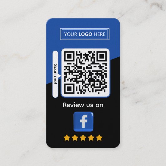 Facebook Business Review met QR Code Visitekaartje (Voorkant)