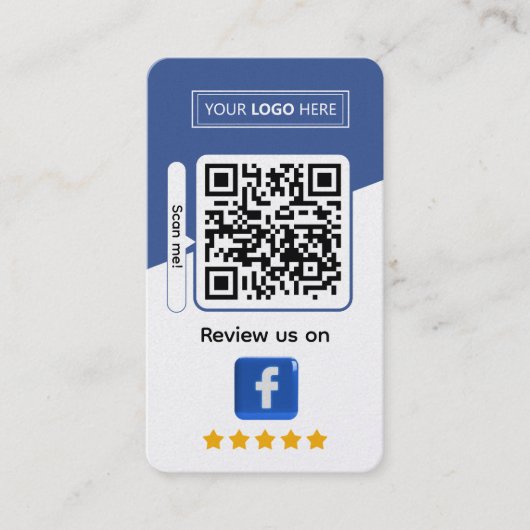 Facebook Business Review met QR Code Visitekaartje (Voorkant)
