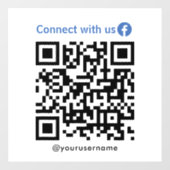 Facebook Connect Met Ons QR Code Wit Raamsticker (Vel)