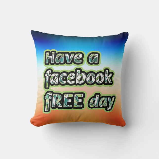 Facebook Free Day Kussen (Voorkant)