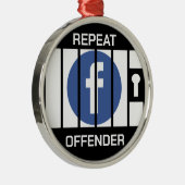 FACEBOOK GEVANGENIS HERHALING OVERTREDER METALEN ORNAMENT (Rechts)
