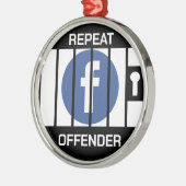FACEBOOK GEVANGENIS HERHALING OVERTREDER METALEN ORNAMENT (Links)
