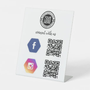 Facebook Instagram Social Media Maak contact met o Reclamebord Met Voetstuk