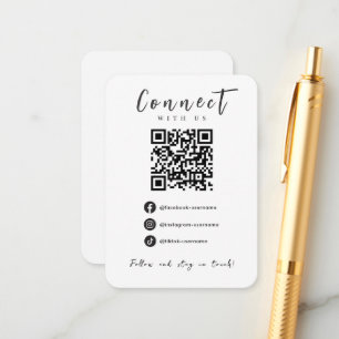Facebook Instagram TikTok QR Code Modern Wit Informatiekaartje