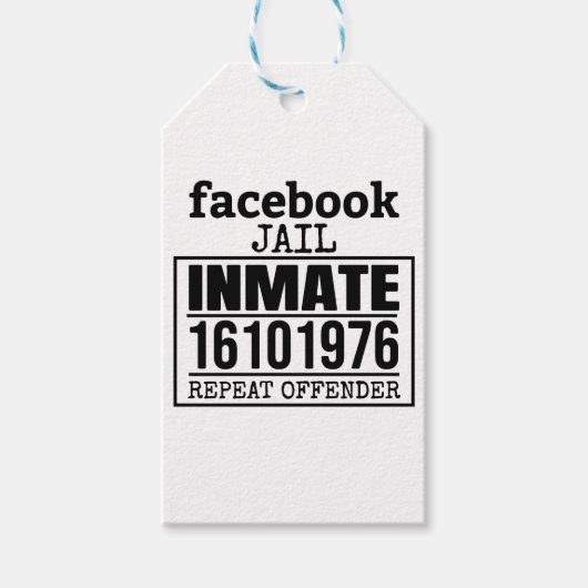 Facebook Jail Inmate Herhaling Offender Cadeaulabel (Voorkant)