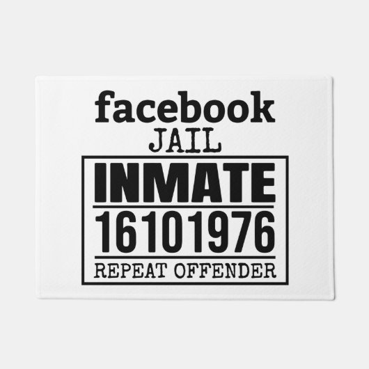 Facebook Jail Inmate Herhaling Offender Deurmat (Voorkant)