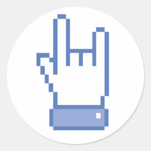 facebook like ROCK vrede hand teken pixel grafisch Ronde Sticker
