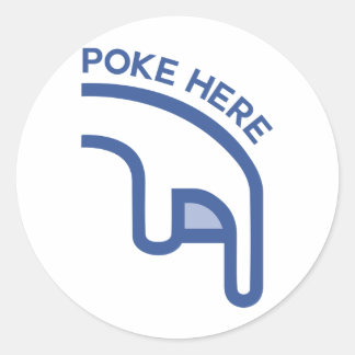 facebook POKE hier vinger Ronde Sticker