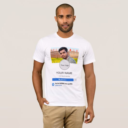 Facebook profiel Mannen T-Shirt (Voorkant volledig)