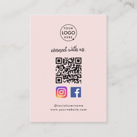 Facebook QR-code installeren | Sociaal mediacroze Informatiekaartje (Voorkant)
