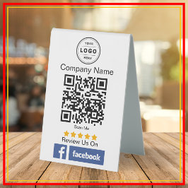 Facebook Review Aanvraag QR Code Pedestal Sign